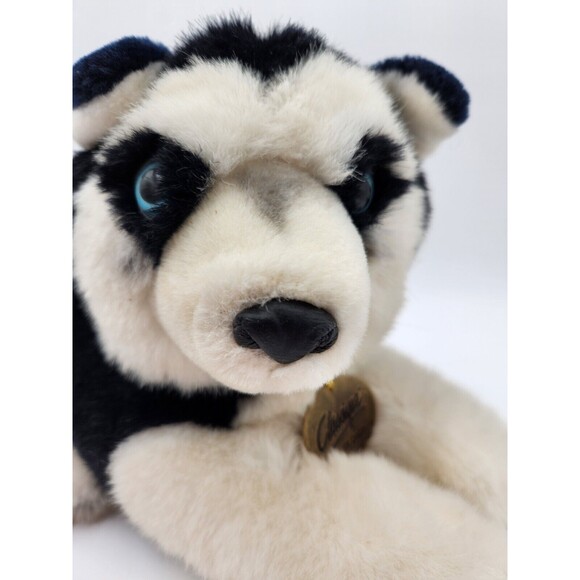 Vintage 1988 Dakin Classique Siberian Husky Dog Plush Blue Eyes 11" - Picture 3 of 9